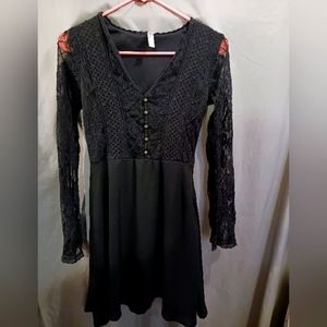 Women's medium black lace dress
